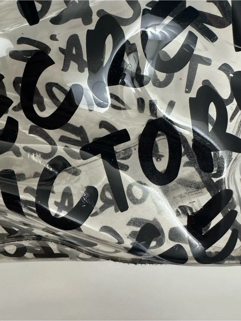 Victoria's Secret Graffiti Clear Tote Bag with Metallic Trim